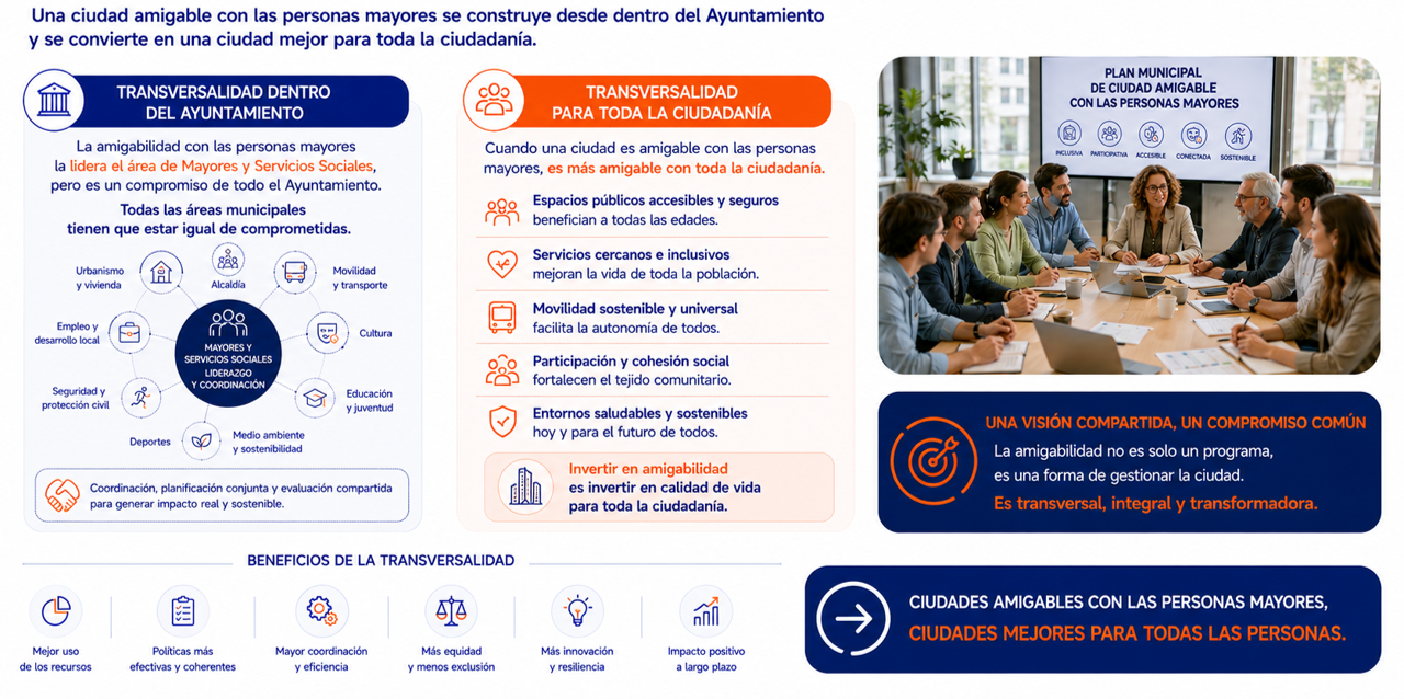 La amigabilidad con las personas mayores como estrategia transversal en todas las áreas del ayuntamiento