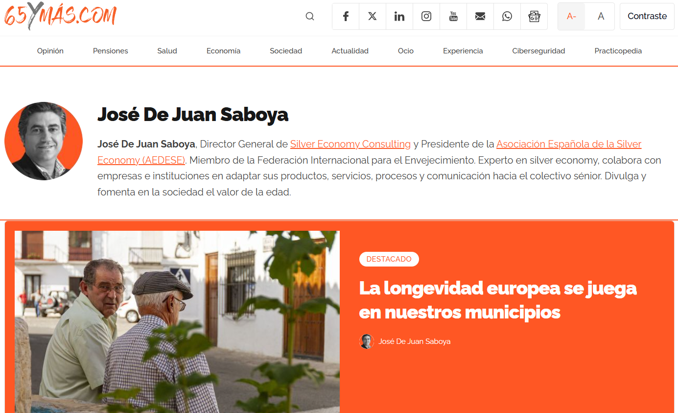 La longevidad europea se juega en nuestros municipios en 65YMÁS
